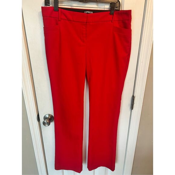 Express dress pants red size 10 R stylish work attire style columnist - Picture 1 of 5